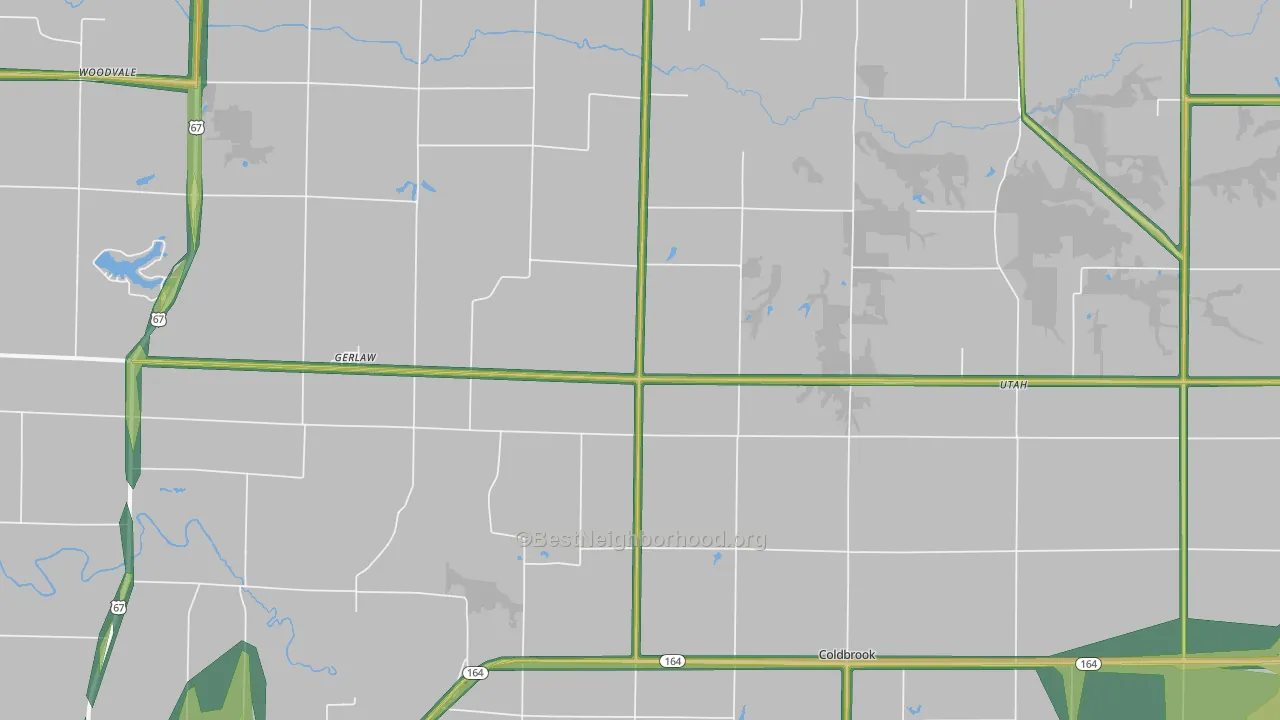 Gerlaw, IL Map of Noise Levels in Gerlaw