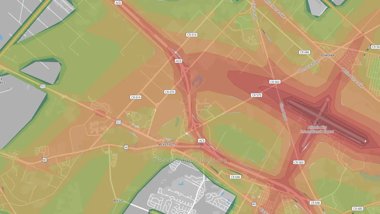 Germania Gardens, NJ Map of Noise Levels in Germania Gardens