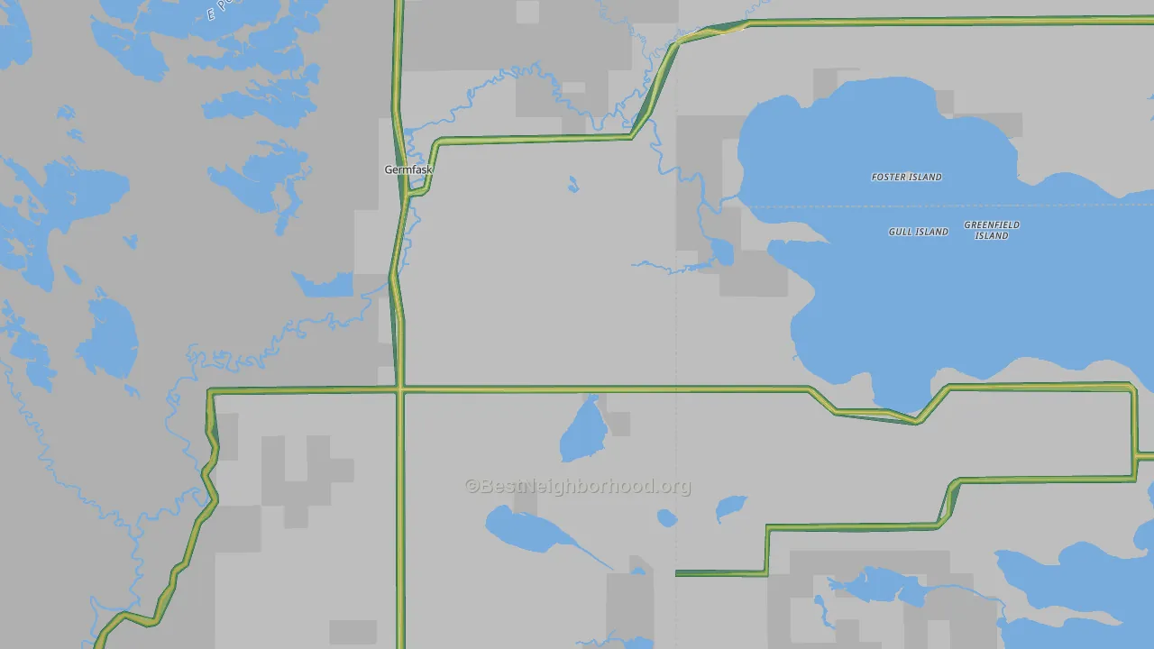 Germfask, MI Map of Noise Levels in Germfask