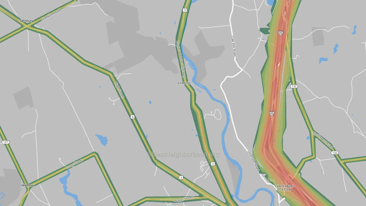 Gerrish, NH Map of Noise Levels in Gerrish