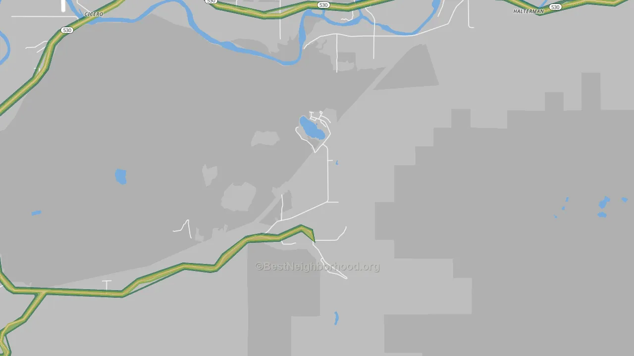 Getchell, WA Map of Noise Levels in Getchell