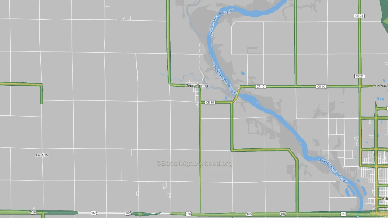 Geuda Springs, KS Map of Noise Levels in Geuda Springs