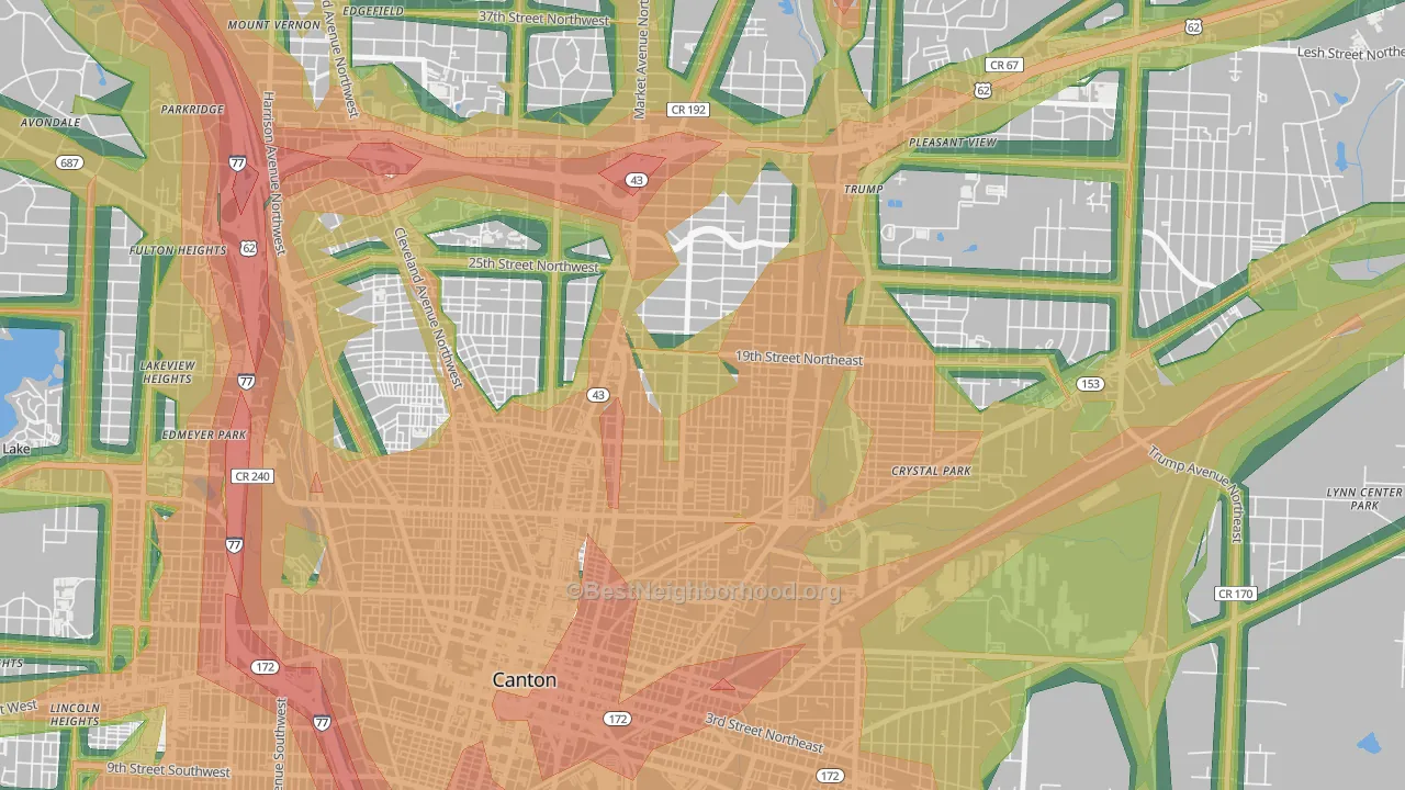Gibbs, Canton, OH Map of Noise Levels in Gibbs