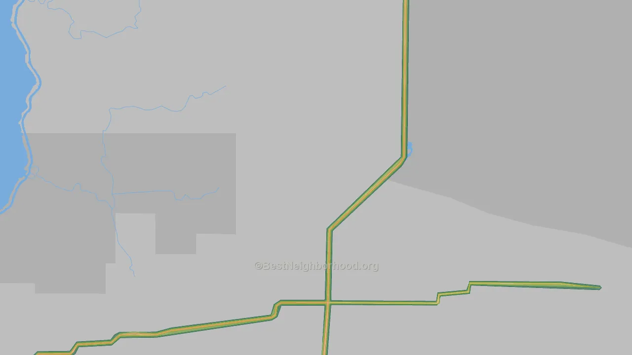 Gibbstown, LA Map of Noise Levels in Gibbstown
