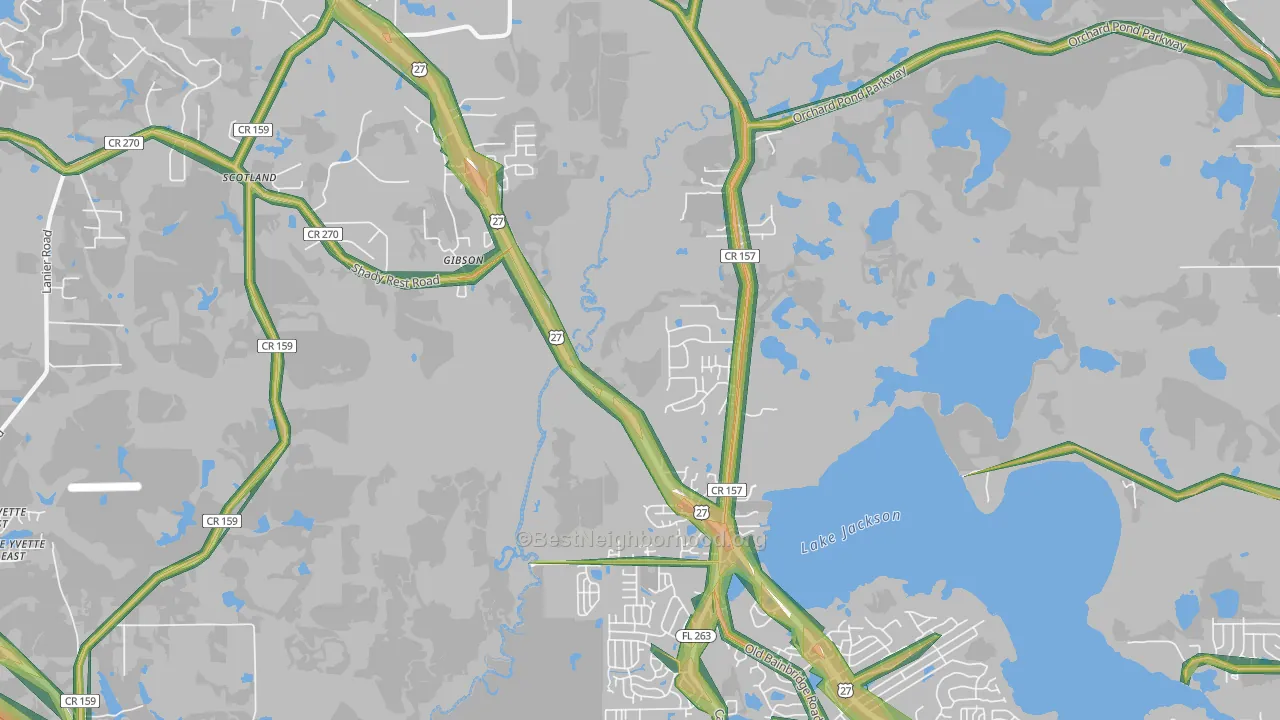 Gibson, FL Map of Noise Levels in Gibson