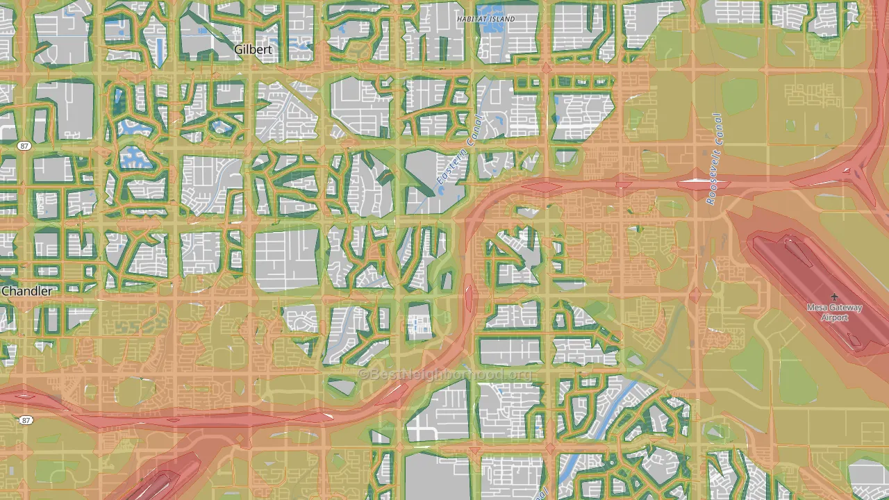 Gilbert, AZ Map of Noise Levels in Gilbert