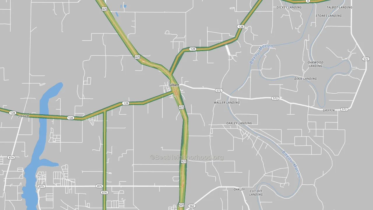 Gilbert, LA Map of Noise Levels in Gilbert
