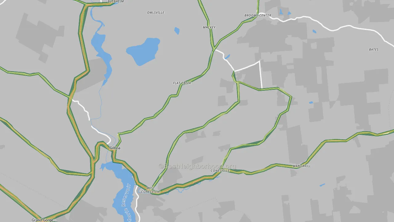 Gilboa, NY Map of Noise Levels in Gilboa