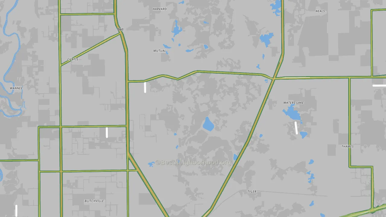 Gilchrist County, FL Map of Noise Levels in Gilchrist County