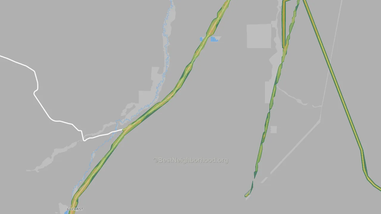 Gilchrist, OR Map of Noise Levels in Gilchrist