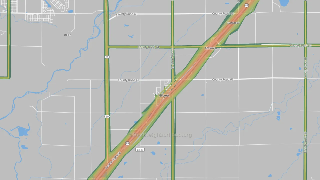 Gilcrest, CO Map of Noise Levels in Gilcrest