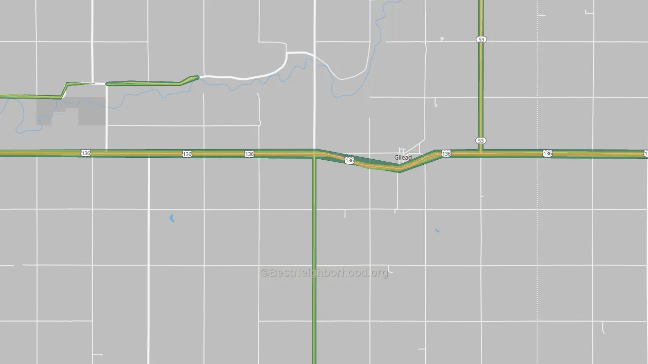 Gilead, NE Map of Noise Levels in Gilead