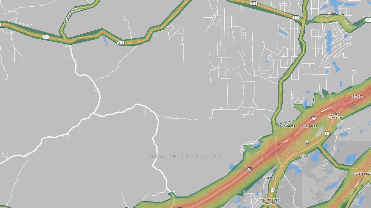 Giles, AL Map of Noise Levels in Giles