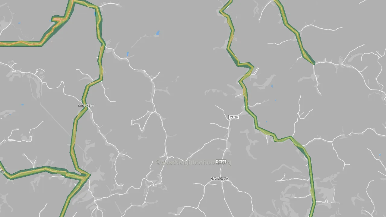 Gilkerson, WV Map of Noise Levels in Gilkerson