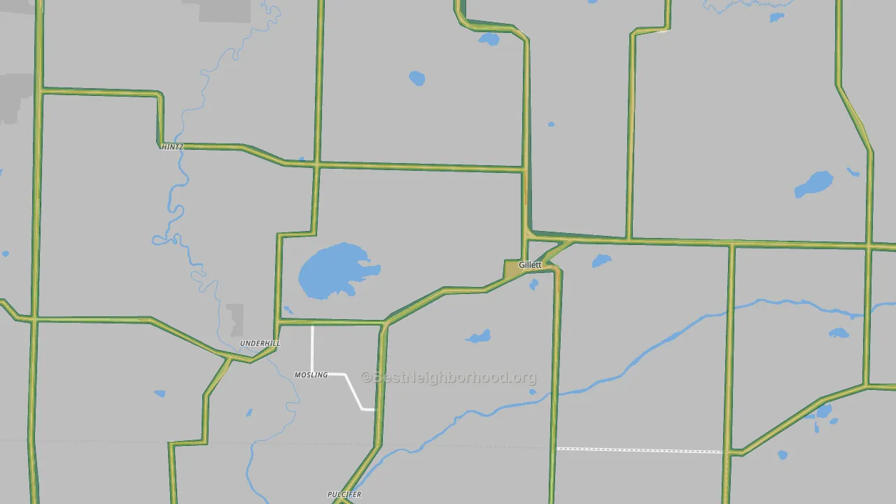 Gillett, WI Map of Noise Levels in Gillett