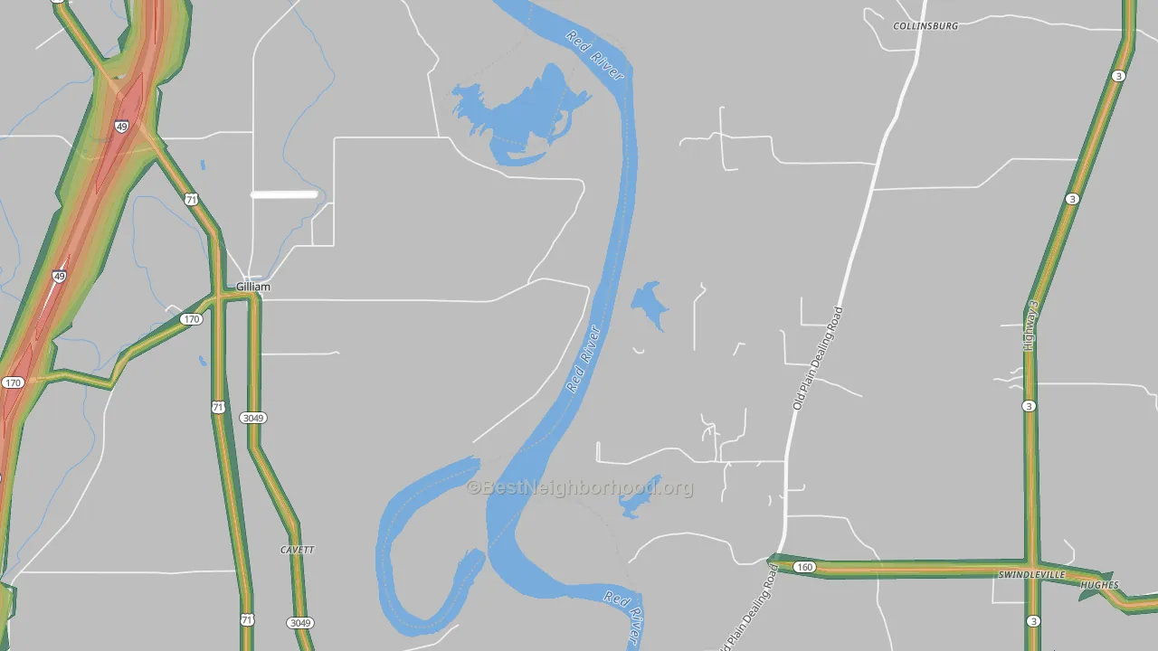 Gilliam, LA Map of Noise Levels in Gilliam