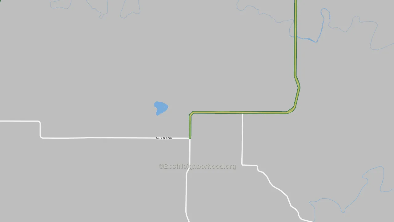 Gilliland, TX Map of Noise Levels in Gilliland