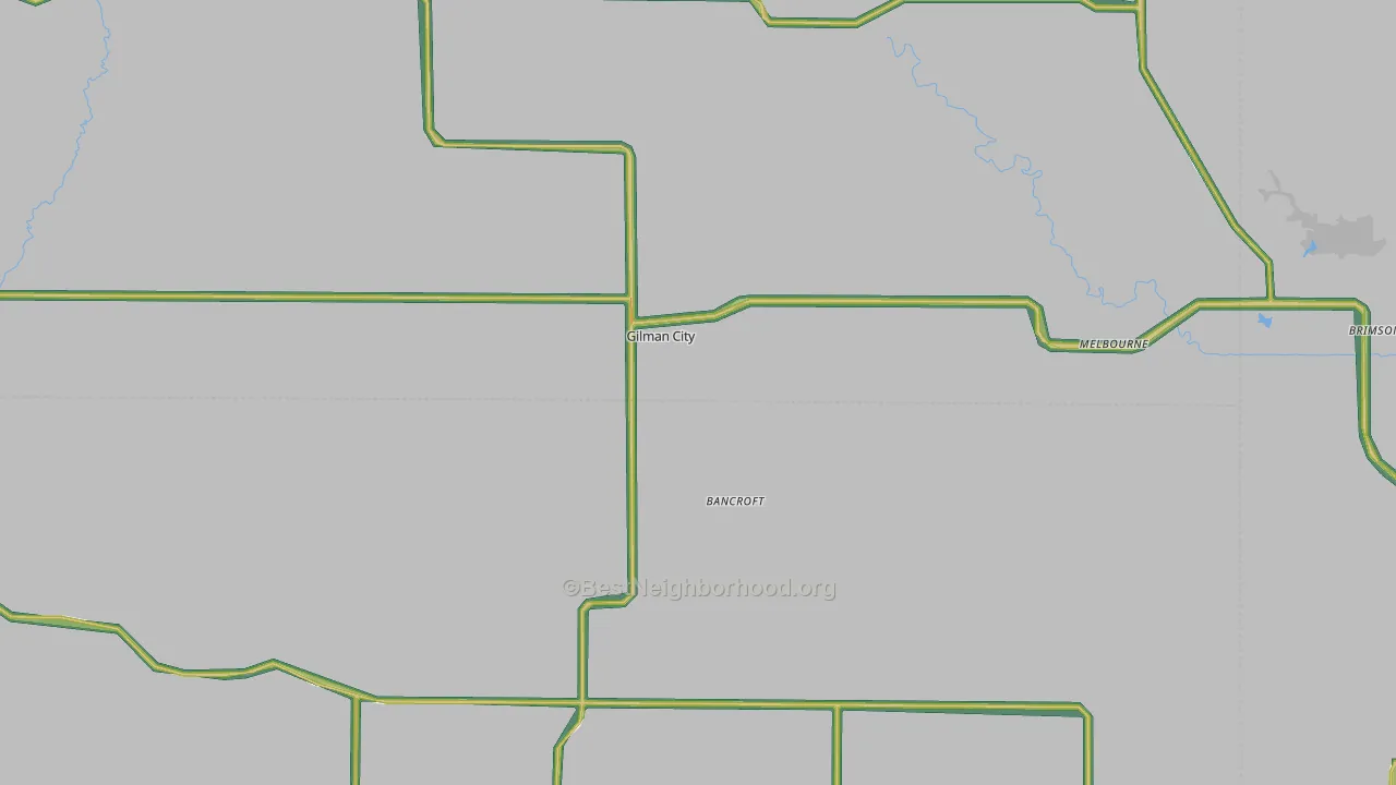 Gilman City, MO Map of Noise Levels in Gilman City