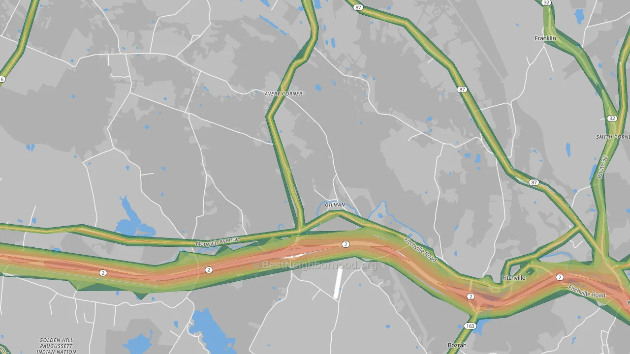 Gilman, CT Map of Noise Levels in Gilman