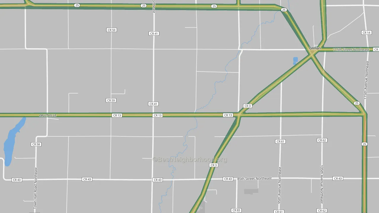 Gilman, MN Map of Noise Levels in Gilman