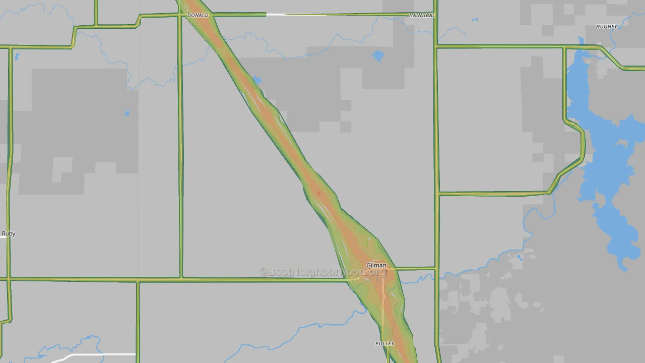 Gilman, WI Map of Noise Levels in Gilman