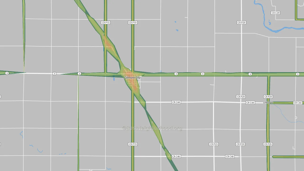 Gilmore City, IA Map of Noise Levels in Gilmore City
