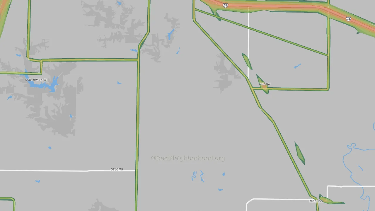 Gilson, IL Map of Noise Levels in Gilson