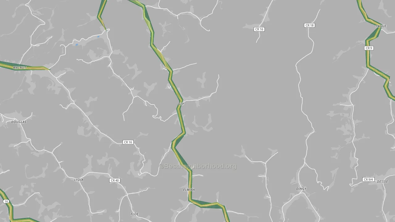Gip, WV Map of Noise Levels in Gip