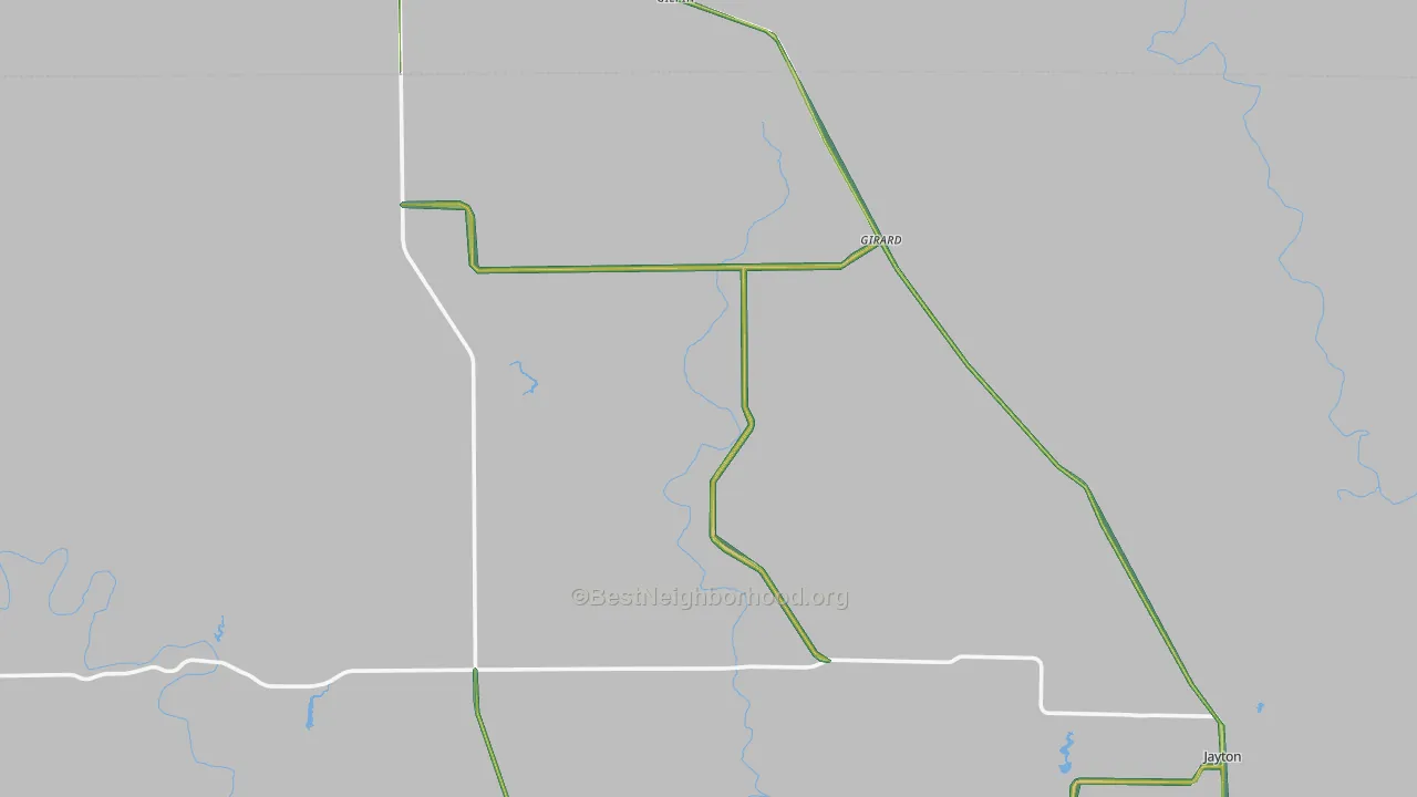 Girard, TX Map of Noise Levels in Girard