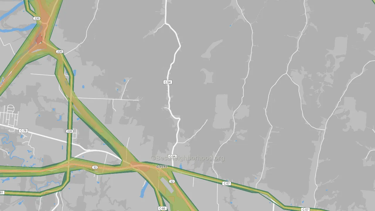 Givens, OH Map of Noise Levels in Givens