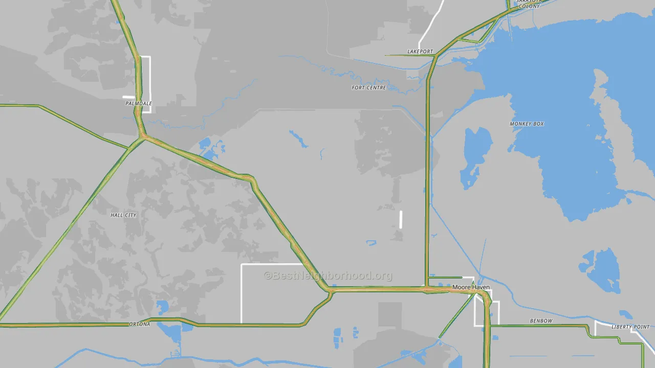 Glades County, FL Map of Noise Levels in Glades County