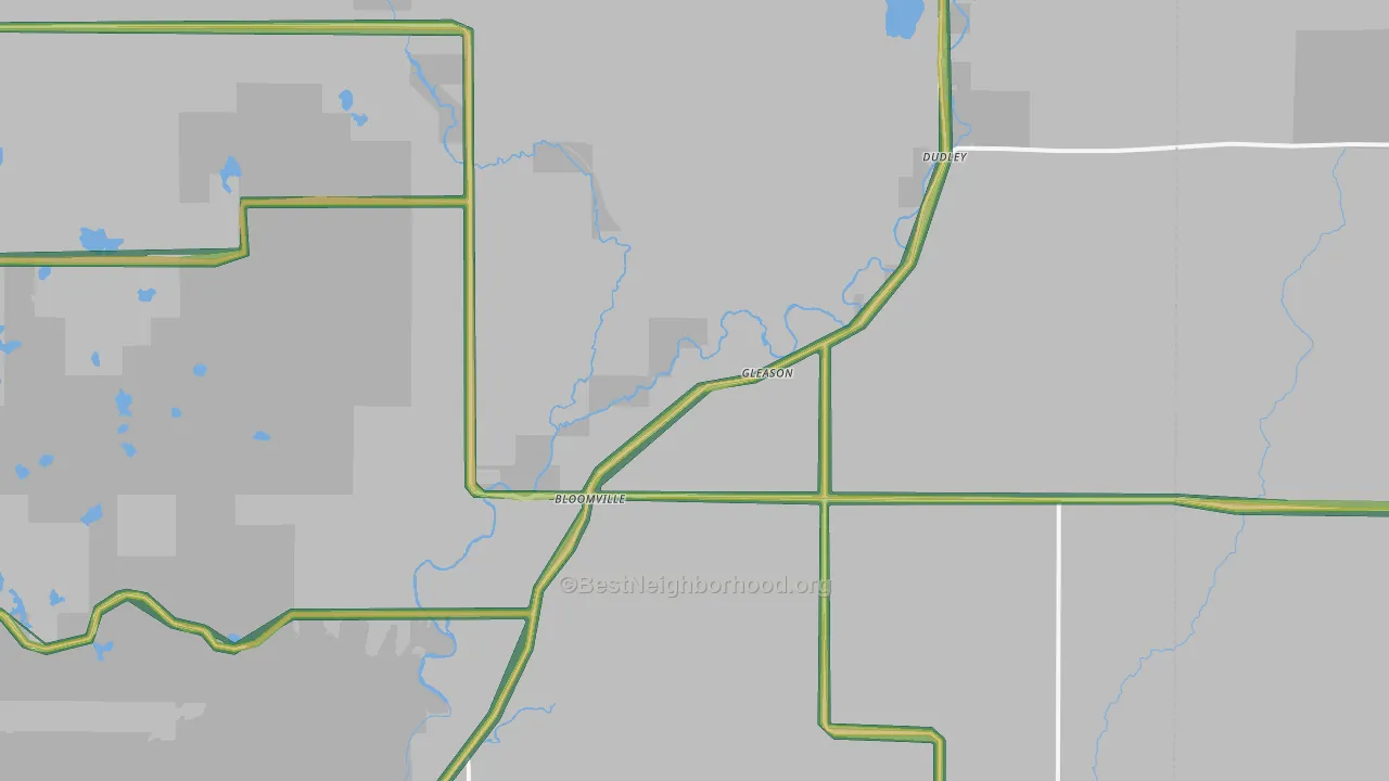 Gleason, WI Map of Noise Levels in Gleason