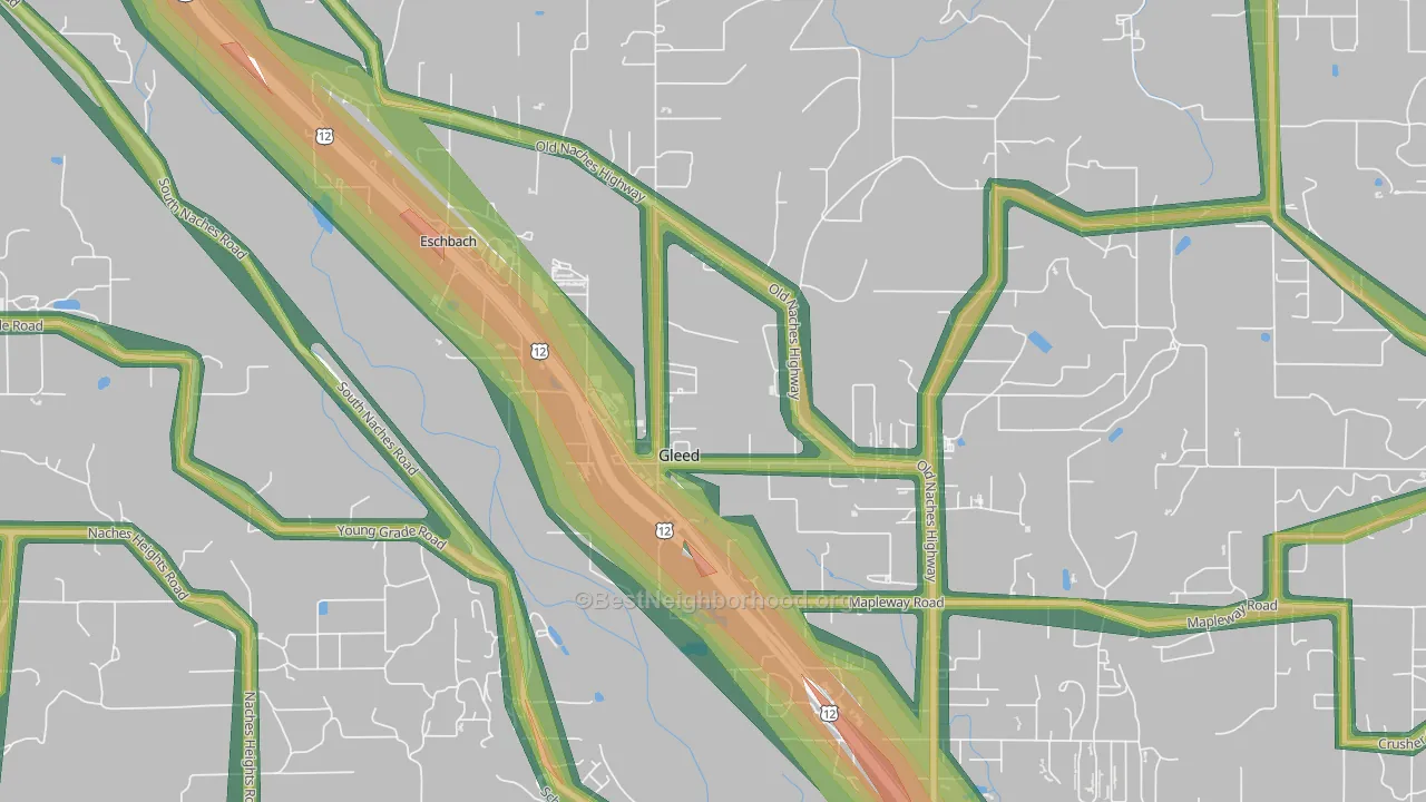 Gleed, WA Map of Noise Levels in Gleed