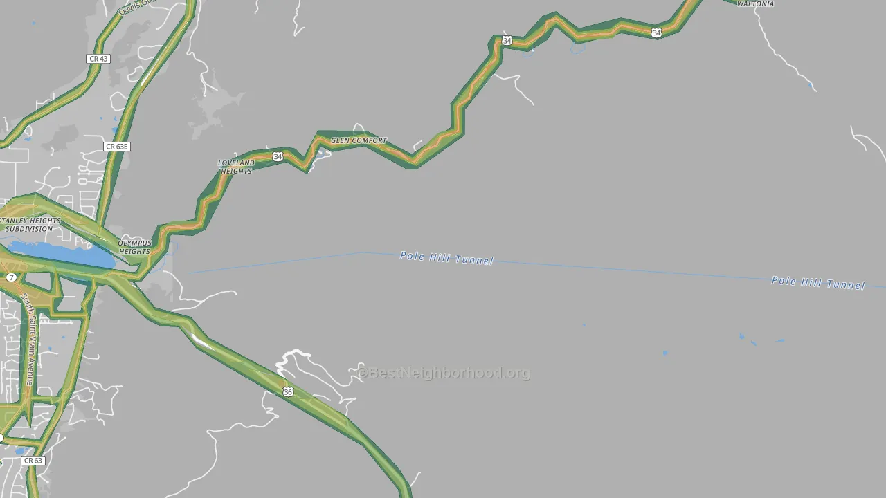 Glen Comfort, CO Map of Noise Levels in Glen Comfort