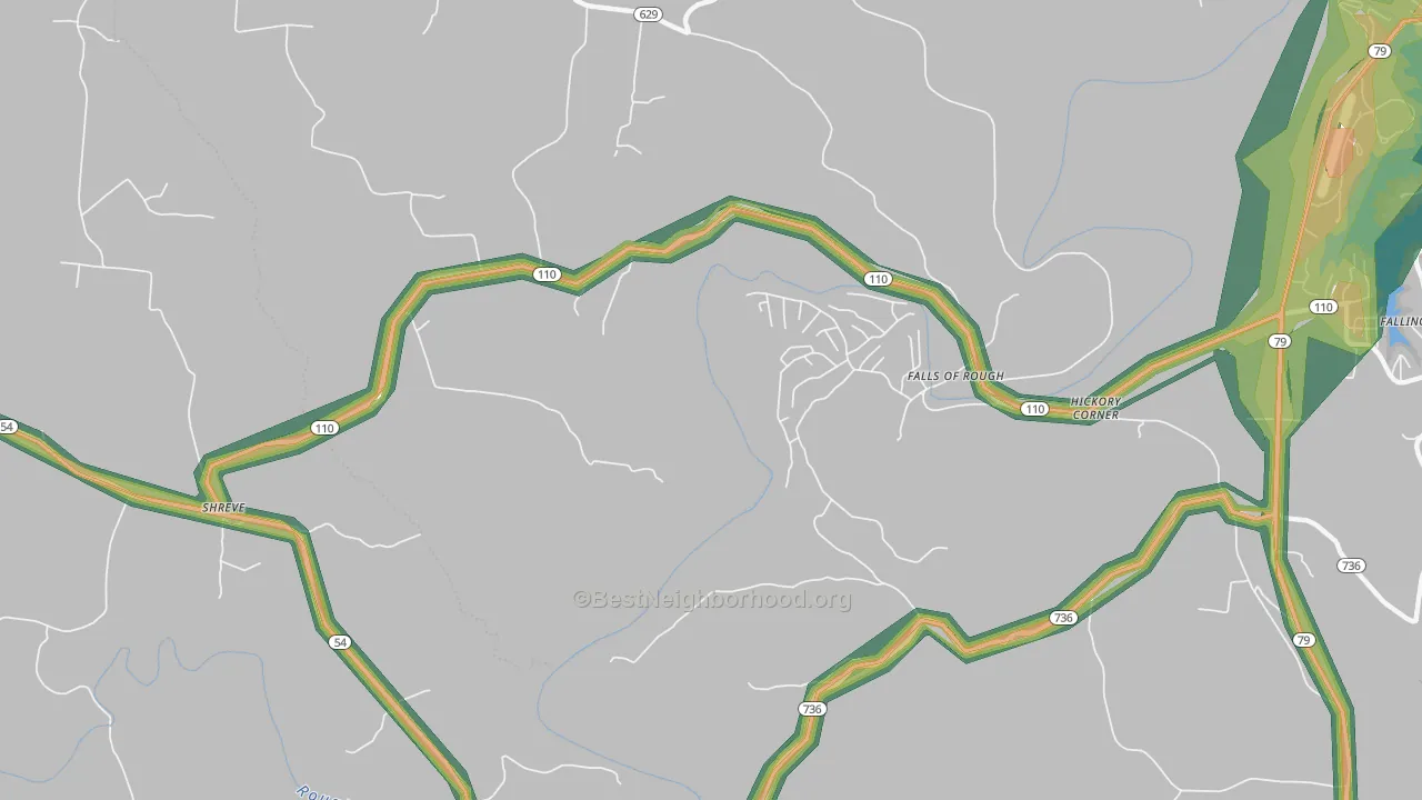 Glen Dean, KY Map of Noise Levels in Glen Dean