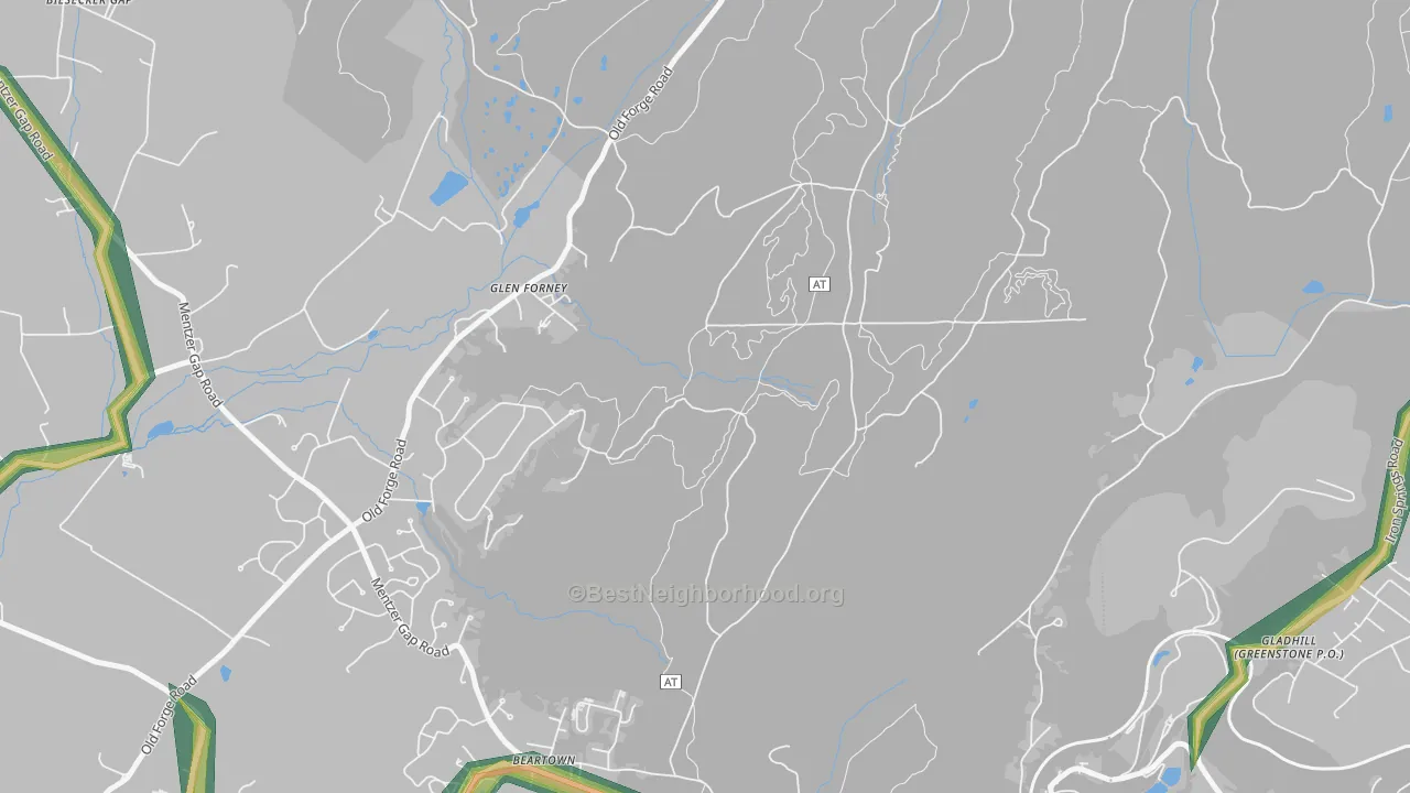 Glen Forney, PA Map of Noise Levels in Glen Forney