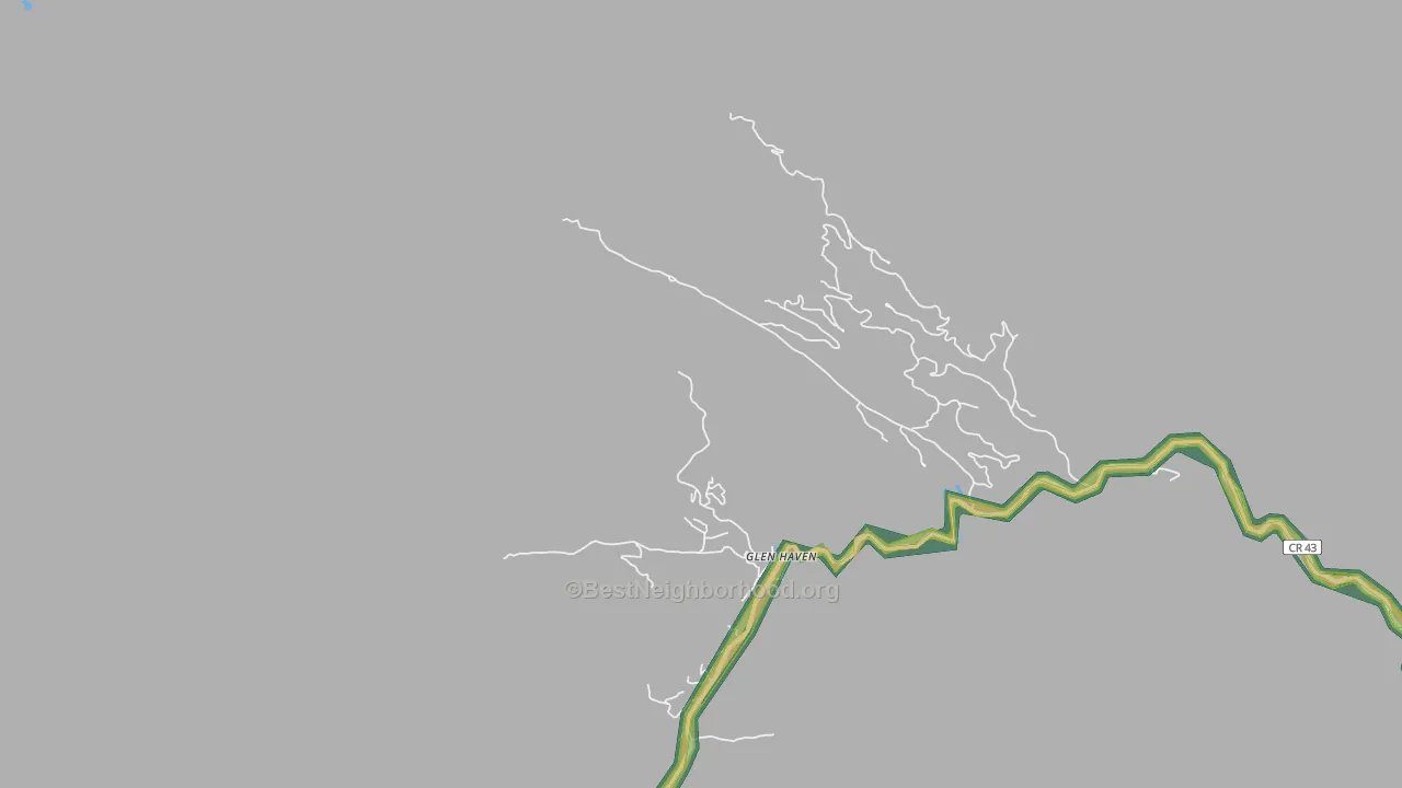 Glen Haven, CO Map of Noise Levels in Glen Haven