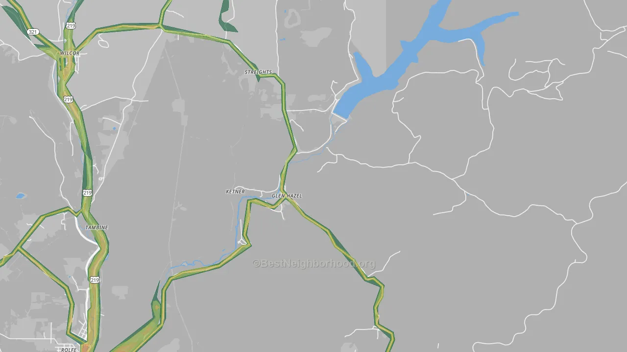 Glen Hazel, PA Map of Noise Levels in Glen Hazel