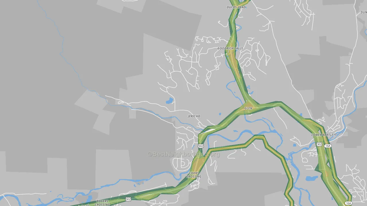 Glen, NH Map of Noise Levels in Glen
