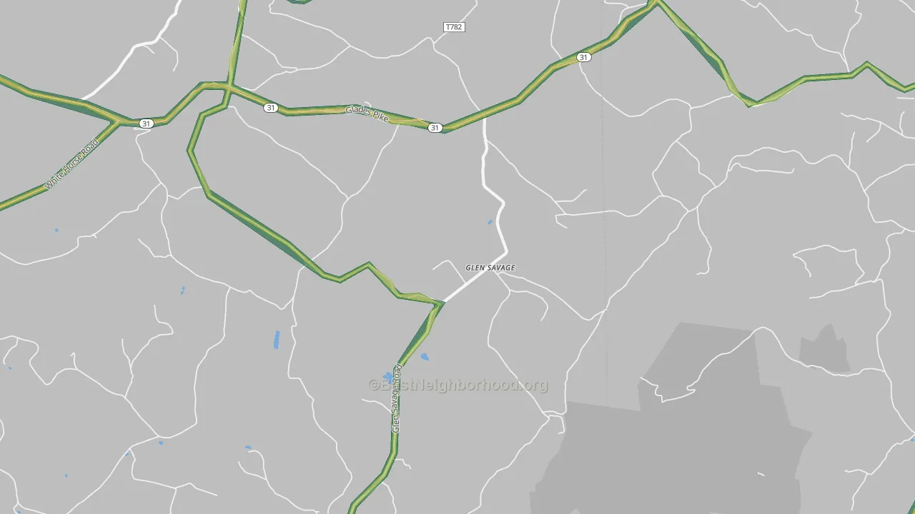 Glen Savage, PA Map of Noise Levels in Glen Savage