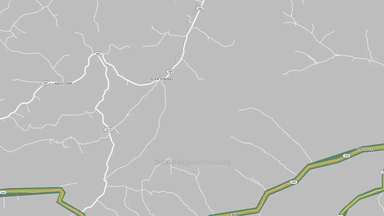 Glen Springs, KY Map of Noise Levels in Glen Springs