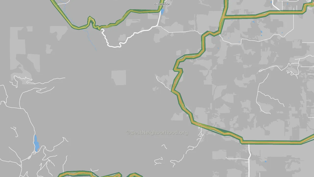 Glenbrook, OR Map of Noise Levels in Glenbrook