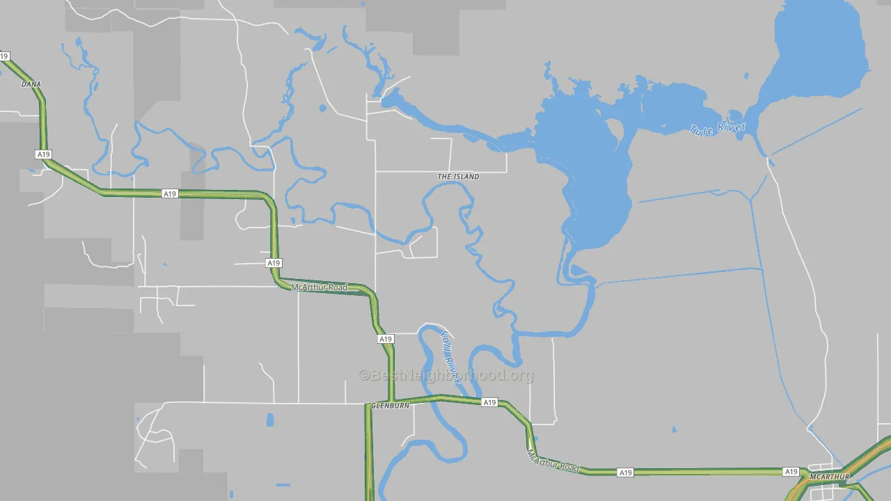 Glenburn, CA Map of Noise Levels in Glenburn