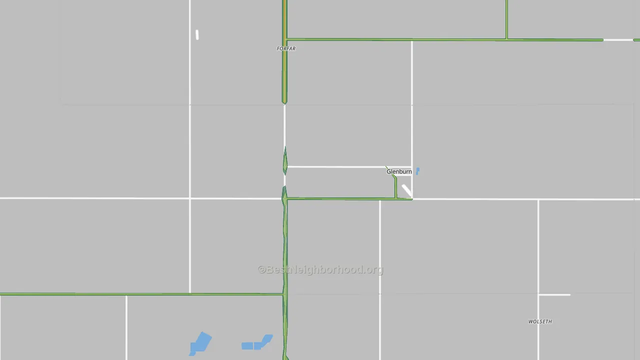 Glenburn, ND Map of Noise Levels in Glenburn