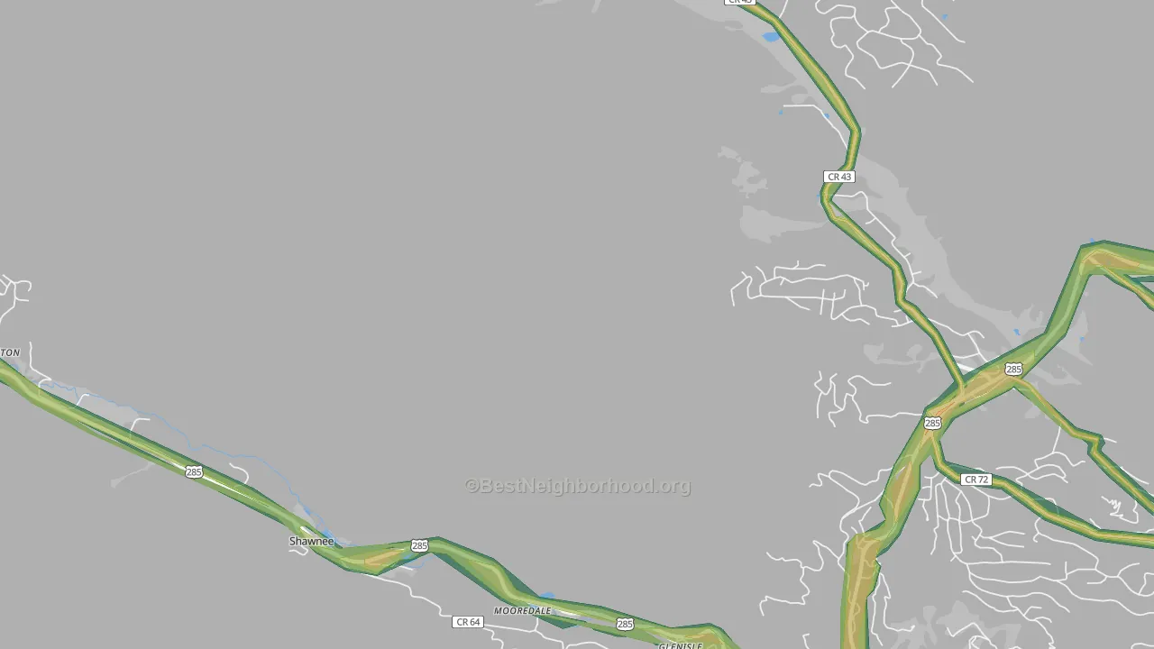 Glenisle, CO Map of Noise Levels in Glenisle