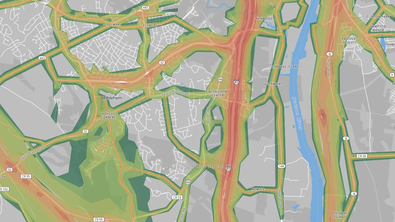 Glenmont, NY Map of Noise Levels in Glenmont