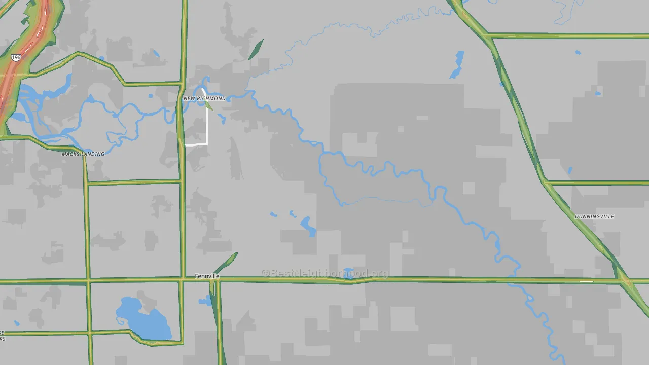 Glenn, MI Map of Noise Levels in Glenn