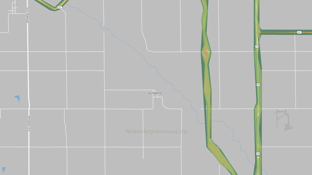 Glenrock, NE Map of Noise Levels in Glenrock
