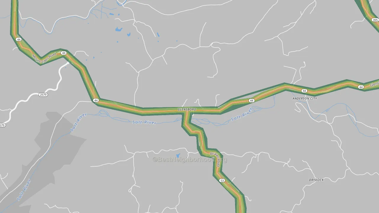 Glensboro, KY Map of Noise Levels in Glensboro