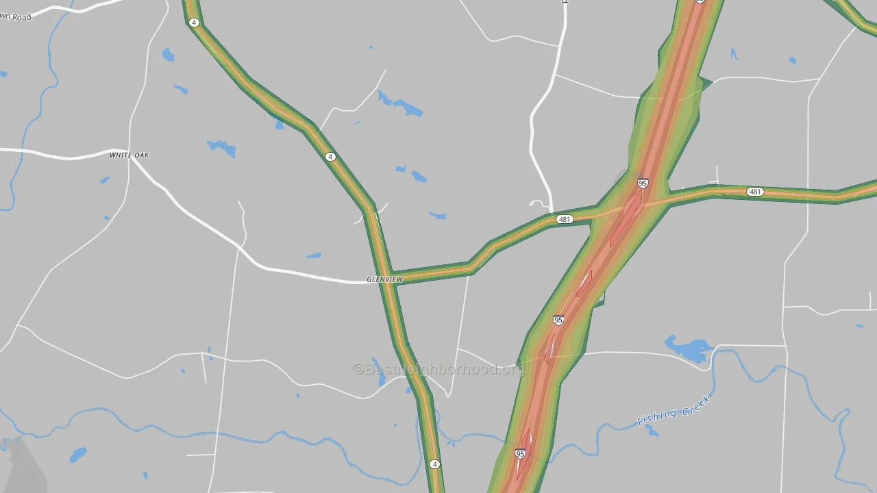 Glenview, NC Map of Noise Levels in Glenview
